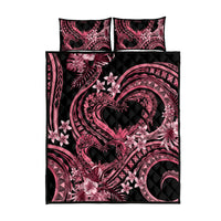 Polynesia Valentines Day Forever In My Heart Tattoo Quilt Bed Set Pink Style LT9 - Polynesian Pride