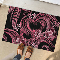 Polynesia Valentines Day Forever In My Heart Tattoo Rubber Doormat Pink Style LT9 - Polynesian Pride