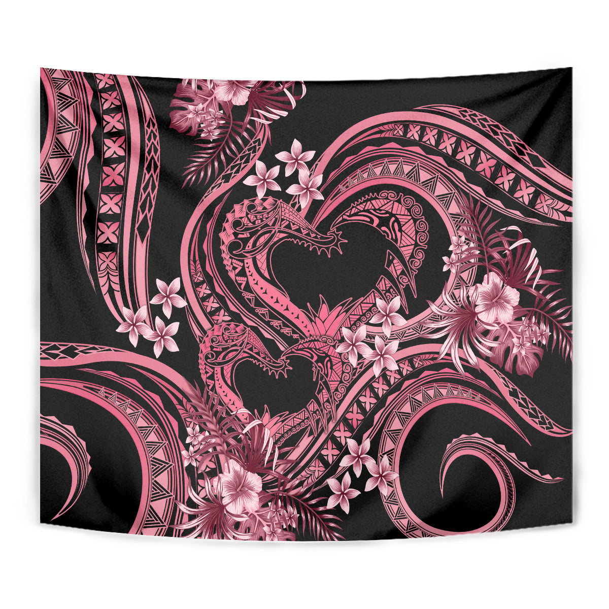 Polynesia Valentines Day Forever In My Heart Tattoo Tapestry Pink Style LT9 - Polynesian Pride