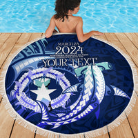 Personalised Northern Mariana Islands Beach Blanket Commonwealth Day 2024 LT9 - Polynesian Pride