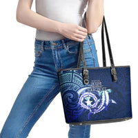 Personalised Northern Mariana Islands Leather Tote Bag Commonwealth Day 2024 LT9 - Polynesian Pride