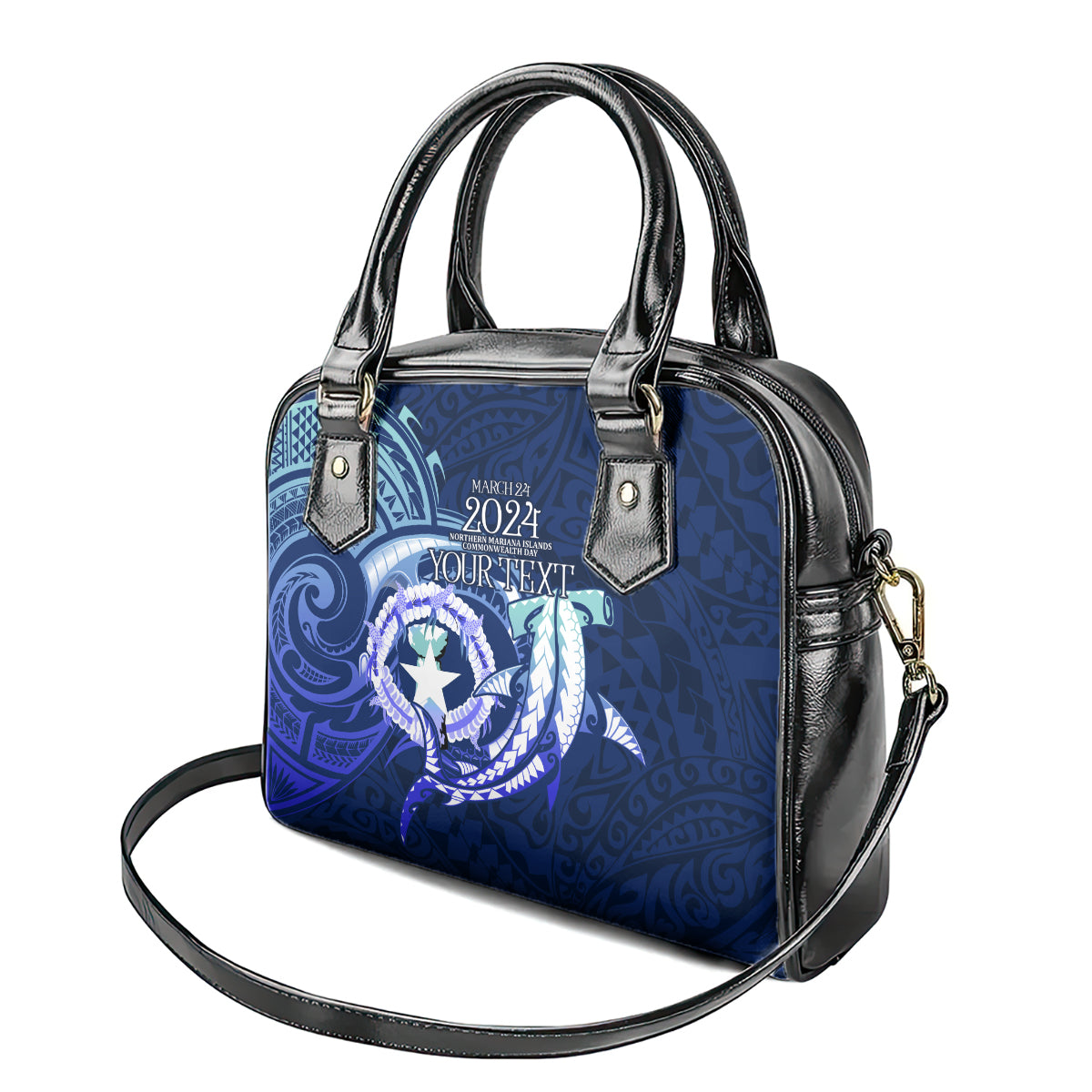 Personalised Northern Mariana Islands Shoulder Handbag Commonwealth Day 2024 LT9 - Polynesian Pride