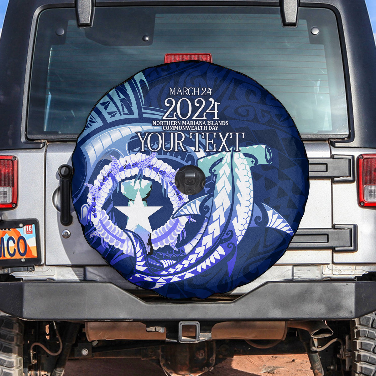 Personalised Northern Mariana Islands Spare Tire Cover Commonwealth Day 2024 LT9 Ocean Blue - Polynesian Pride