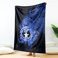 Northern Mariana Islands Ylang-ylang Mwarmwar Blanket Polynesian Blue Style LT9 - Polynesian Pride