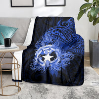 Northern Mariana Islands Ylang-ylang Mwarmwar Blanket Polynesian Blue Style LT9 - Polynesian Pride