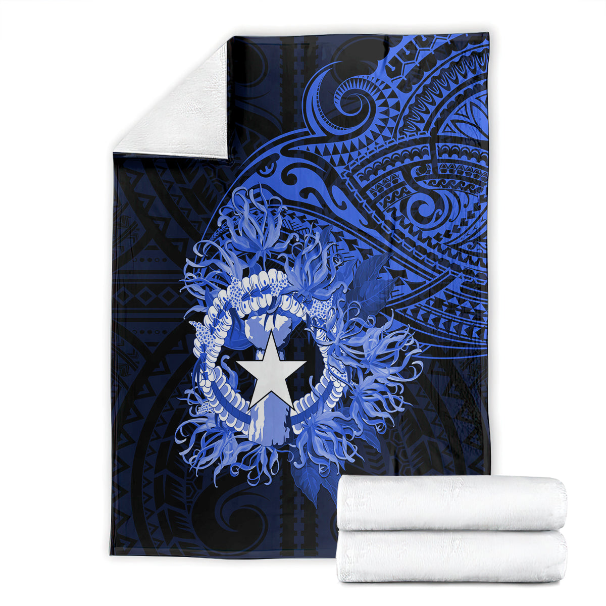 Northern Mariana Islands Ylang-ylang Mwarmwar Blanket Polynesian Blue Style LT9 - Polynesian Pride