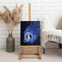 Northern Mariana Islands Ylang-ylang Mwarmwar Canvas Wall Art Polynesian Blue Style LT9 - Polynesian Pride