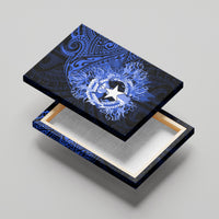 Northern Mariana Islands Ylang-ylang Mwarmwar Canvas Wall Art Polynesian Blue Style LT9 - Polynesian Pride