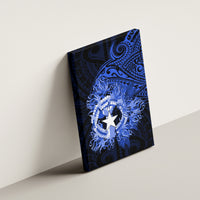 Northern Mariana Islands Ylang-ylang Mwarmwar Canvas Wall Art Polynesian Blue Style LT9 - Polynesian Pride