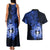 Northern Mariana Islands Ylang-ylang Mwarmwar Couples Matching Tank Maxi Dress and Hawaiian Shirt Polynesian Blue Style LT9 - Polynesian Pride