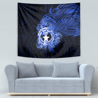 Northern Mariana Islands Ylang-ylang Mwarmwar Tapestry Polynesian Blue Style LT9 - Polynesian Pride