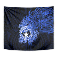 Northern Mariana Islands Ylang-ylang Mwarmwar Tapestry Polynesian Blue Style LT9 - Polynesian Pride