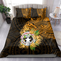 Northern Mariana Islands Ylang-ylang Mwarmwar Bedding Set Polynesian Gold Style