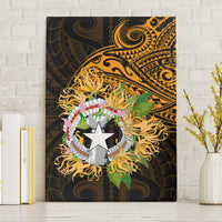 Northern Mariana Islands Ylang-ylang Mwarmwar Canvas Wall Art Polynesian Gold Style LT9 Without Frame Gold - Polynesian Pride