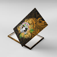 Northern Mariana Islands Ylang-ylang Mwarmwar Canvas Wall Art Polynesian Gold Style LT9 With Frame Gold - Polynesian Pride