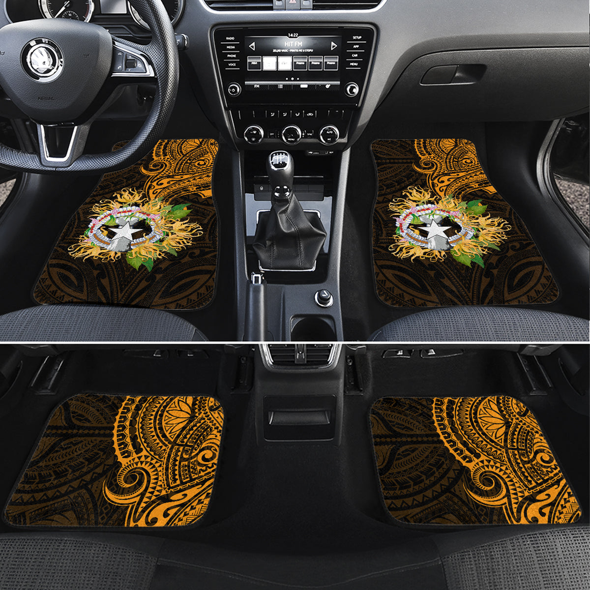 Northern Mariana Islands Ylang-ylang Mwarmwar Car Mats Polynesian Gold Style LT9 Set 4pcs Gold - Polynesian Pride