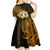 Northern Mariana Islands Ylang-ylang Mwarmwar Kid Short Sleeve Dress Polynesian Gold Style LT9 - Polynesian Pride