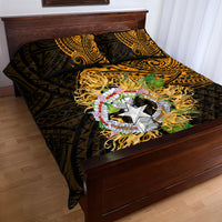 Northern Mariana Islands Ylang-ylang Mwarmwar Quilt Bed Set Polynesian Gold Style LT9 - Polynesian Pride