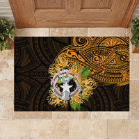 Northern Mariana Islands Ylang-ylang Mwarmwar Rubber Doormat Polynesian Gold Style LT9 - Polynesian Pride