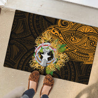 Northern Mariana Islands Ylang-ylang Mwarmwar Rubber Doormat Polynesian Gold Style LT9 - Polynesian Pride