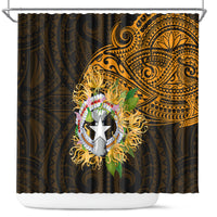 Northern Mariana Islands Ylang-ylang Mwarmwar Shower Curtain Polynesian Gold Style LT9 Gold - Polynesian Pride