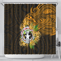 Northern Mariana Islands Ylang-ylang Mwarmwar Shower Curtain Polynesian Gold Style LT9 - Polynesian Pride