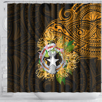 Northern Mariana Islands Ylang-ylang Mwarmwar Shower Curtain Polynesian Gold Style LT9 - Polynesian Pride