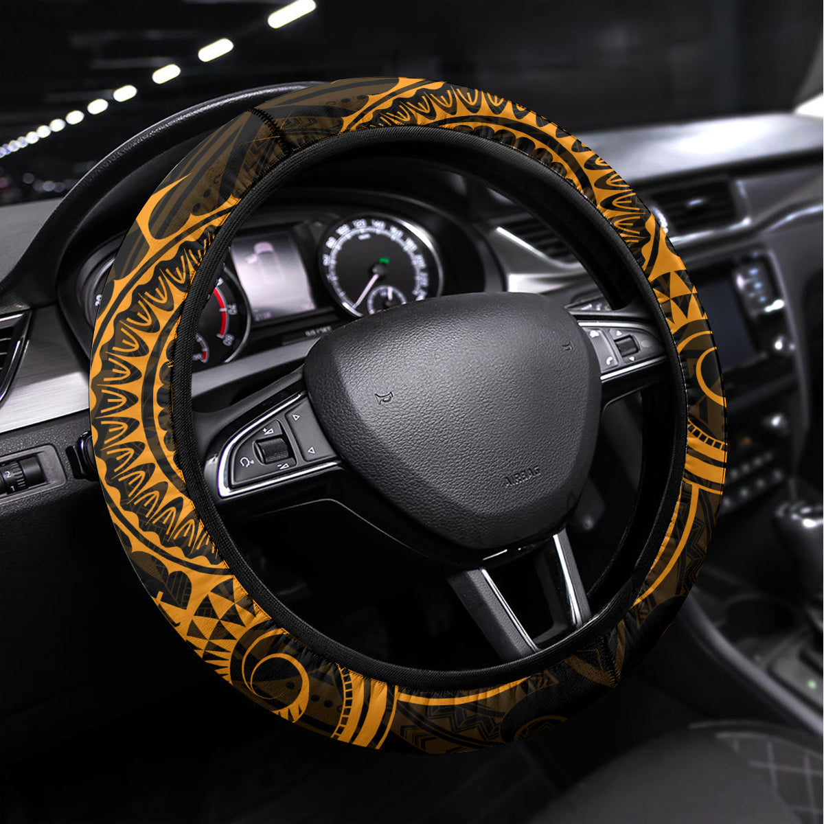 Northern Mariana Islands Ylang-ylang Mwarmwar Steering Wheel Cover Polynesian Gold Style LT9 Universal Fit Gold - Polynesian Pride