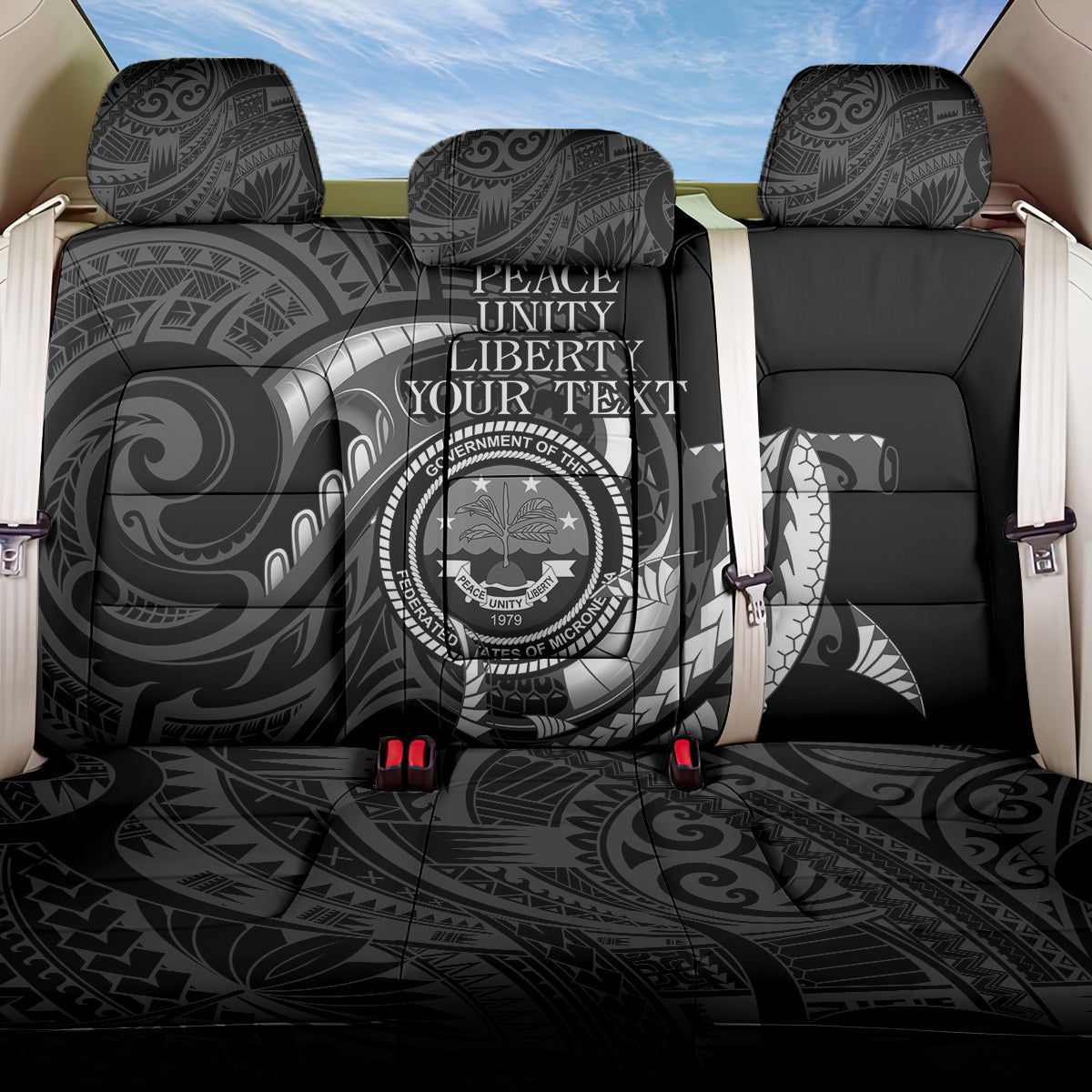 Personalised FSM Culture Day Back Car Seat Cover Hammerhead Shark Tribal 2024