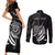 Personalised FSM Culture Day Couples Matching Short Sleeve Bodycon Dress and Long Sleeve Button Shirt Hammerhead Shark Tribal 2024 LT9 - Polynesian Pride