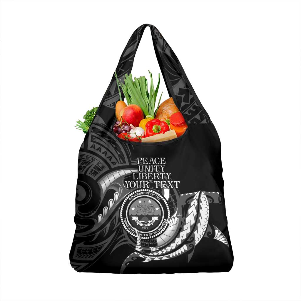 Personalised FSM Culture Day Grocery Bag Hammerhead Shark Tribal 2024 LT9 1-pack One Size Black - Polynesian Pride