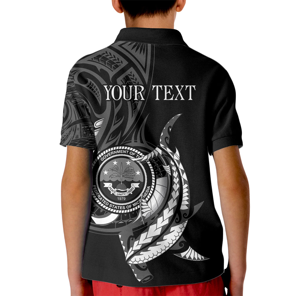 Personalised FSM Culture Day Kid Polo Shirt Hammerhead Shark Tribal 2024 LT9 - Polynesian Pride