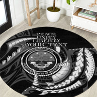 Personalised FSM Culture Day Round Carpet Hammerhead Shark Tribal 2024 LT9 Black - Polynesian Pride