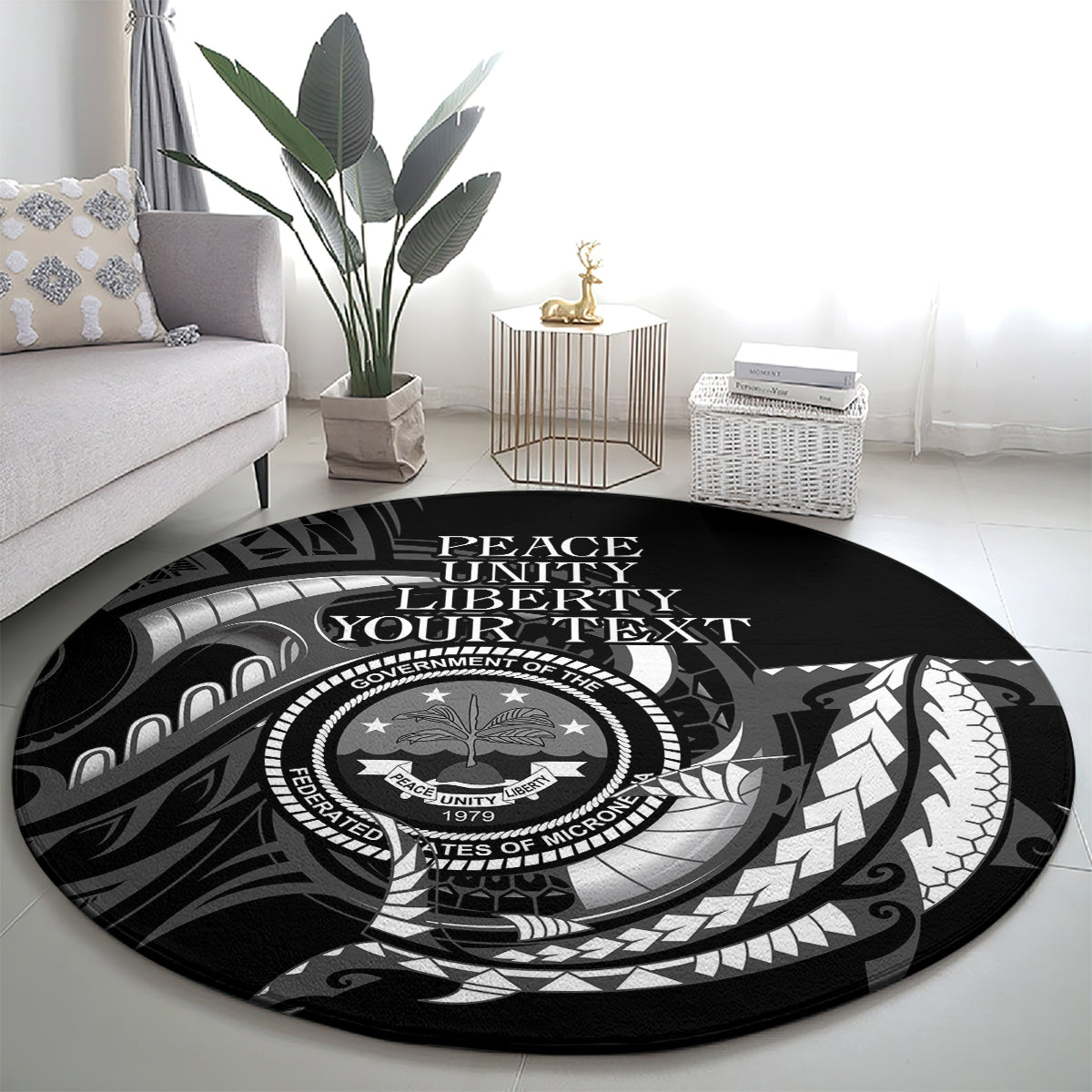 Personalised FSM Culture Day Round Carpet Hammerhead Shark Tribal 2024 LT9 - Polynesian Pride