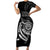 Personalised FSM Culture Day Short Sleeve Bodycon Dress Hammerhead Shark Tribal 2024 LT9 Long Dress Black - Polynesian Pride