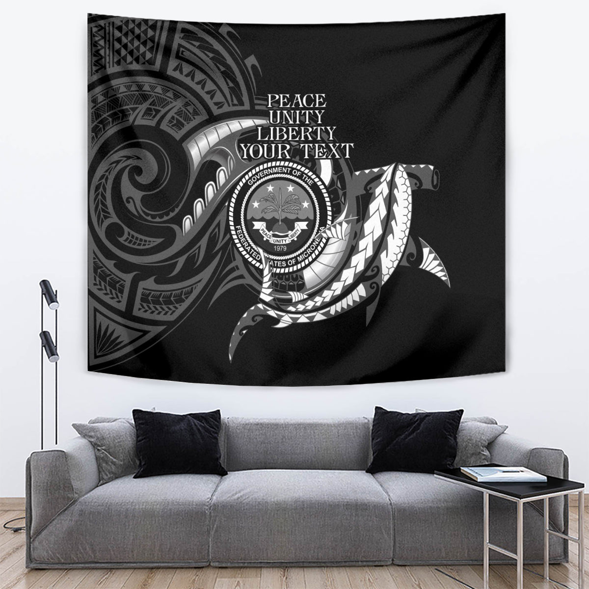 Personalised FSM Culture Day Tapestry Hammerhead Shark Tribal 2024