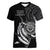 Personalised FSM Culture Day Women V Neck T Shirt Hammerhead Shark Tribal 2024 LT9 Female Black - Polynesian Pride