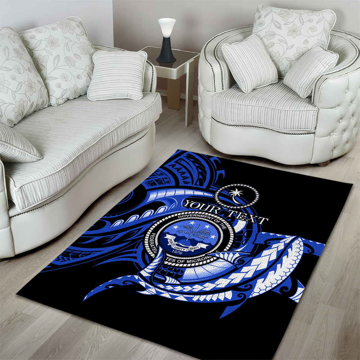 Personalised Chuuk FSM Culture Day Area Rug Hammerhead Shark Tattoo 2024 LT9 - Polynesian Pride