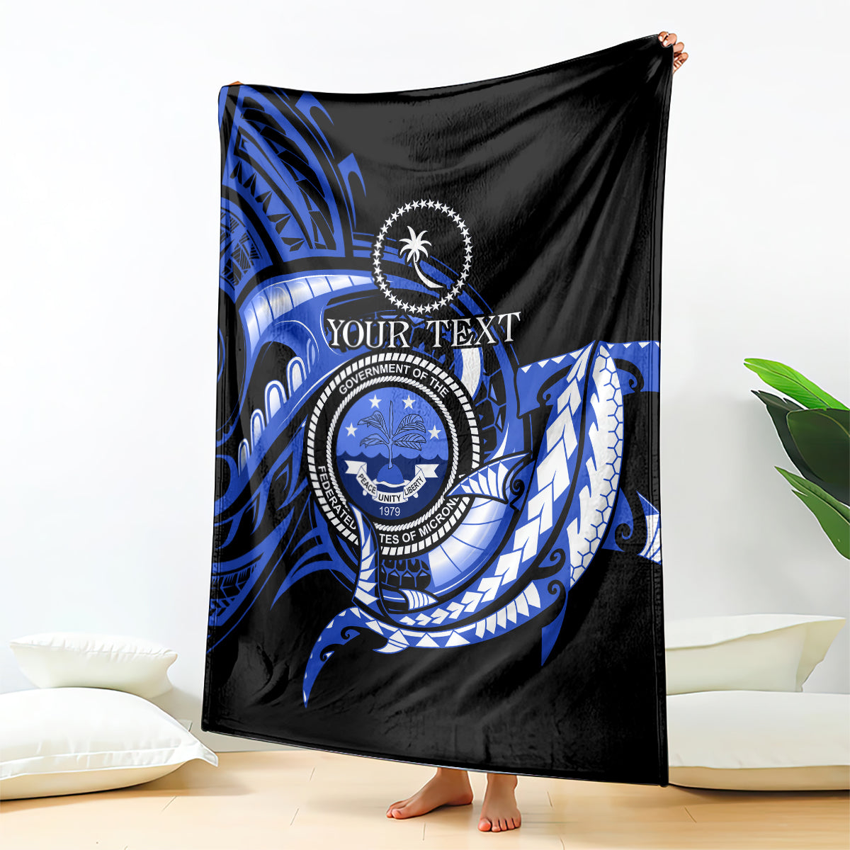 Personalised Chuuk FSM Culture Day Blanket Hammerhead Shark Tattoo 2024 LT9 - Polynesian Pride