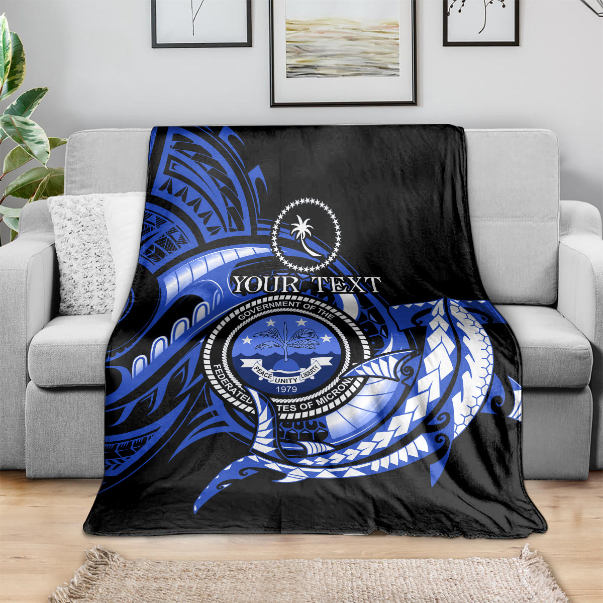 Personalised Chuuk FSM Culture Day Blanket Hammerhead Shark Tattoo 2024 LT9 - Polynesian Pride