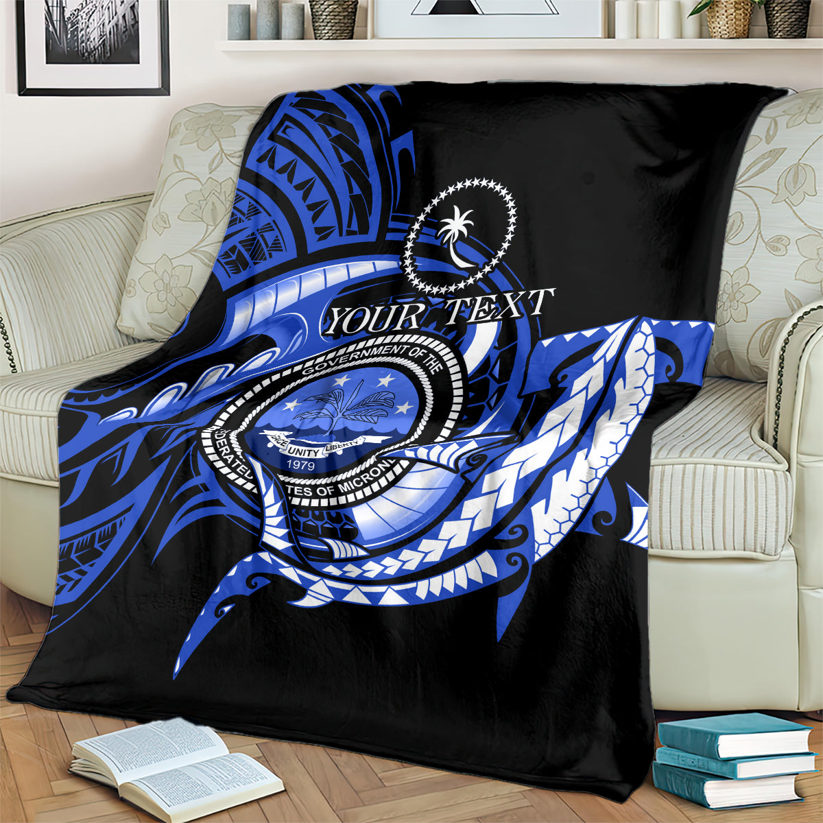 Personalised Chuuk FSM Culture Day Blanket Hammerhead Shark Tattoo 2024 LT9 - Polynesian Pride