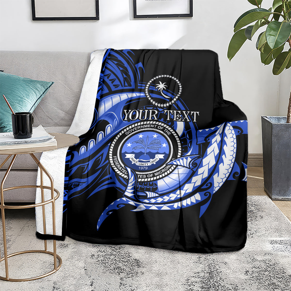 Personalised Chuuk FSM Culture Day Blanket Hammerhead Shark Tattoo 2024 LT9 - Polynesian Pride