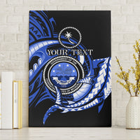 Personalised Chuuk FSM Culture Day Canvas Wall Art Hammerhead Shark Tattoo 2024 LT9 Without Frame Blue - Polynesian Pride