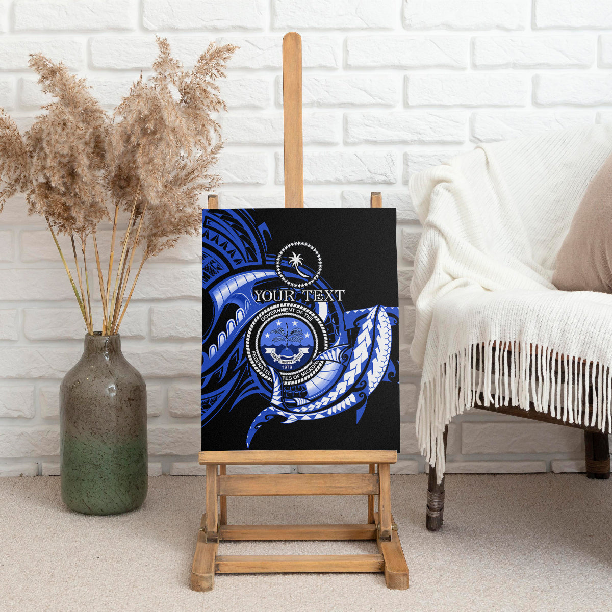 Personalised Chuuk FSM Culture Day Canvas Wall Art Hammerhead Shark Tattoo 2024 LT9 - Polynesian Pride