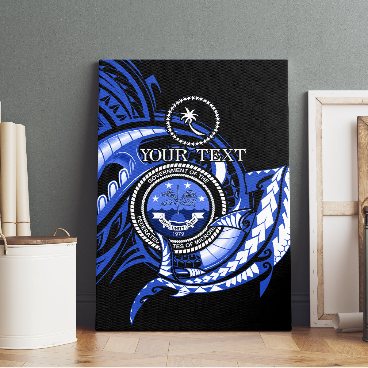Personalised Chuuk FSM Culture Day Canvas Wall Art Hammerhead Shark Tattoo 2024 LT9 - Polynesian Pride