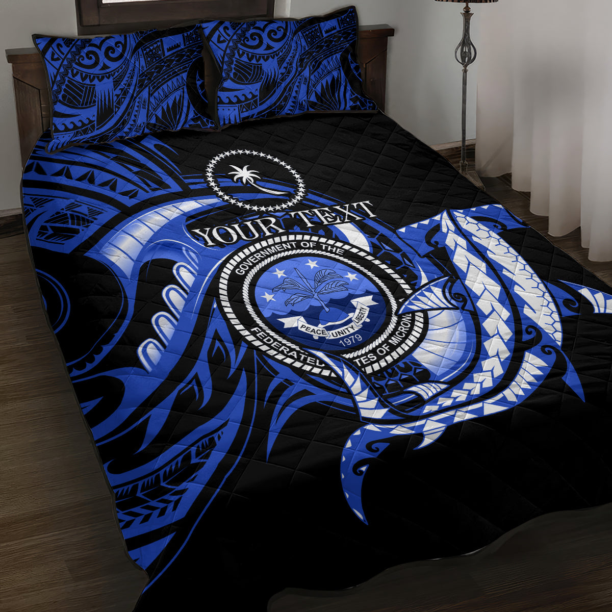 Personalised Chuuk FSM Culture Day Quilt Bed Set Hammerhead Shark Tattoo 2024 LT9 Blue - Polynesian Pride