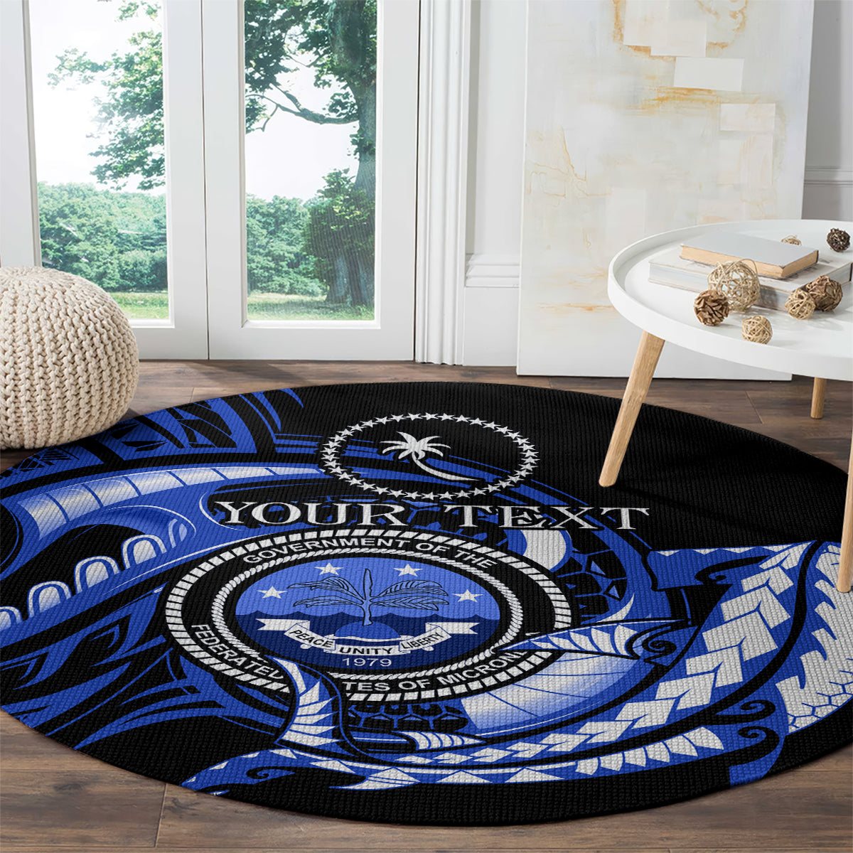 Personalised Chuuk FSM Culture Day Round Carpet Hammerhead Shark Tattoo 2024 LT9 - Polynesian Pride