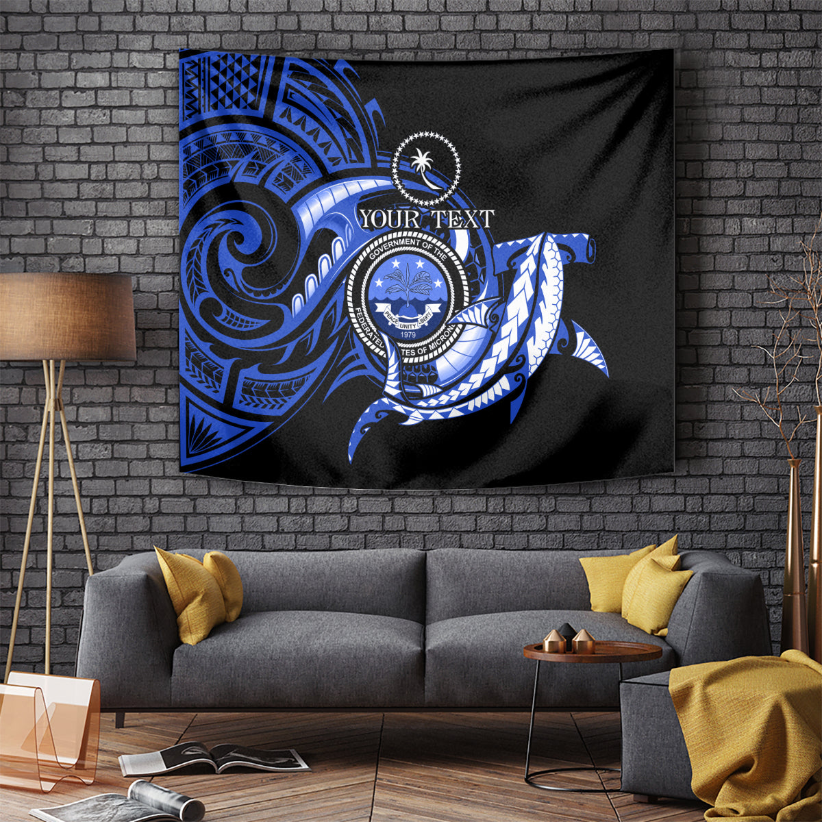 Personalised Chuuk FSM Culture Day Tapestry Hammerhead Shark Tattoo 2024 LT9 - Polynesian Pride