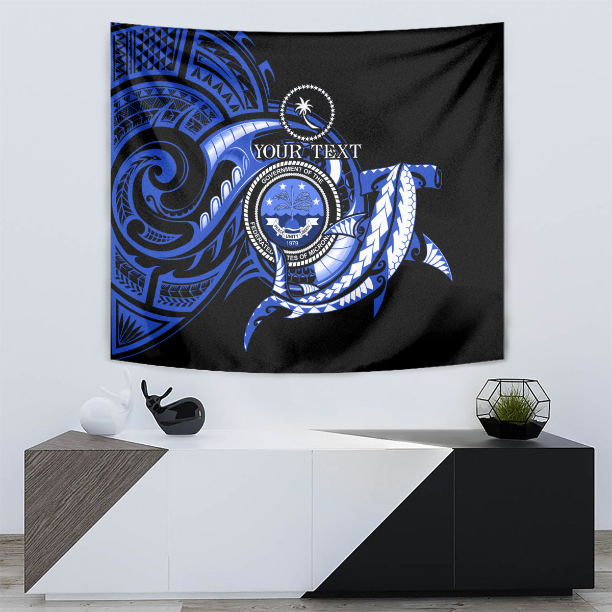 Personalised Chuuk FSM Culture Day Tapestry Hammerhead Shark Tattoo 2024 LT9 - Polynesian Pride