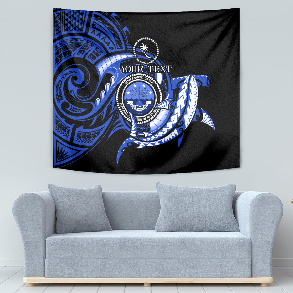 Personalised Chuuk FSM Culture Day Tapestry Hammerhead Shark Tattoo 2024 LT9 - Polynesian Pride